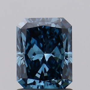 1.34 Carat Radiant Cut colored lab Diamond - VVS2 - blue - IGI Certificate