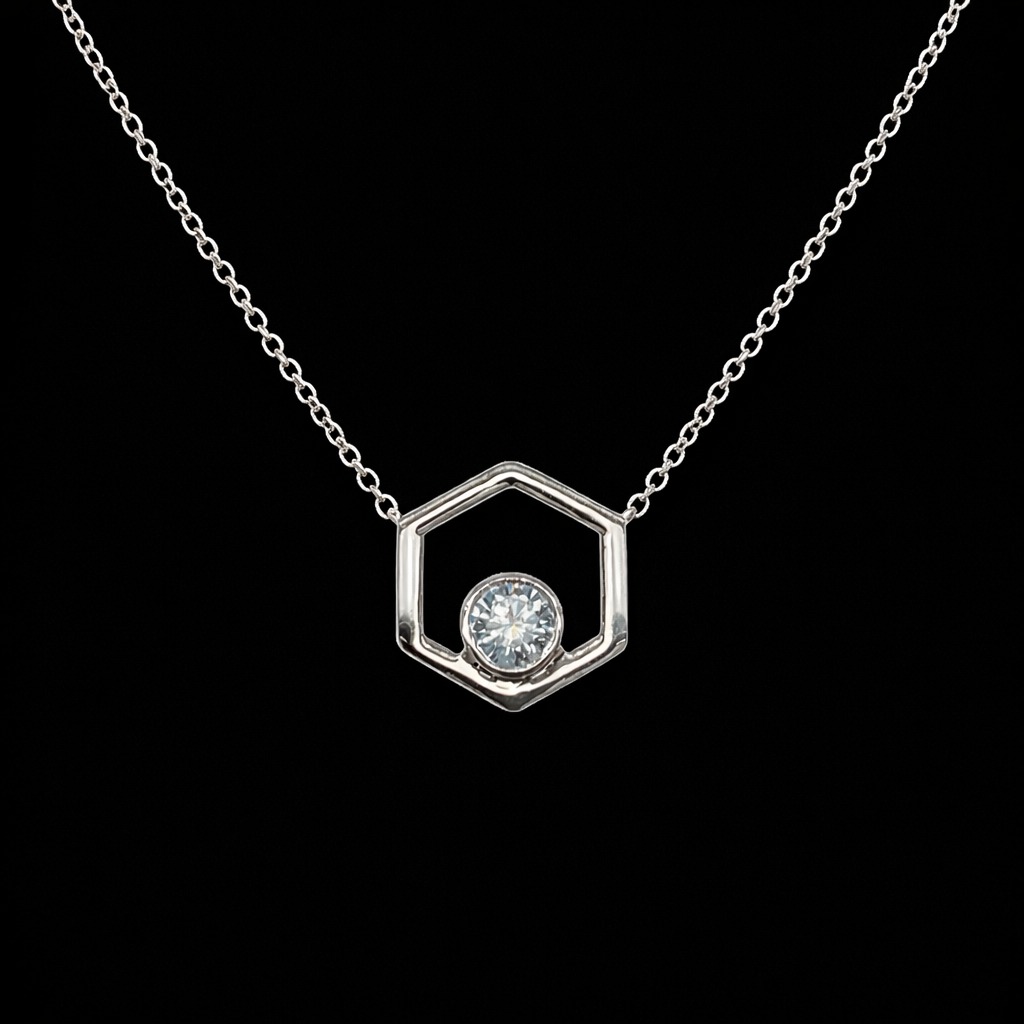 FANCY PENDANT 14KW BLUE VS HPHT DIA 0.33CTS