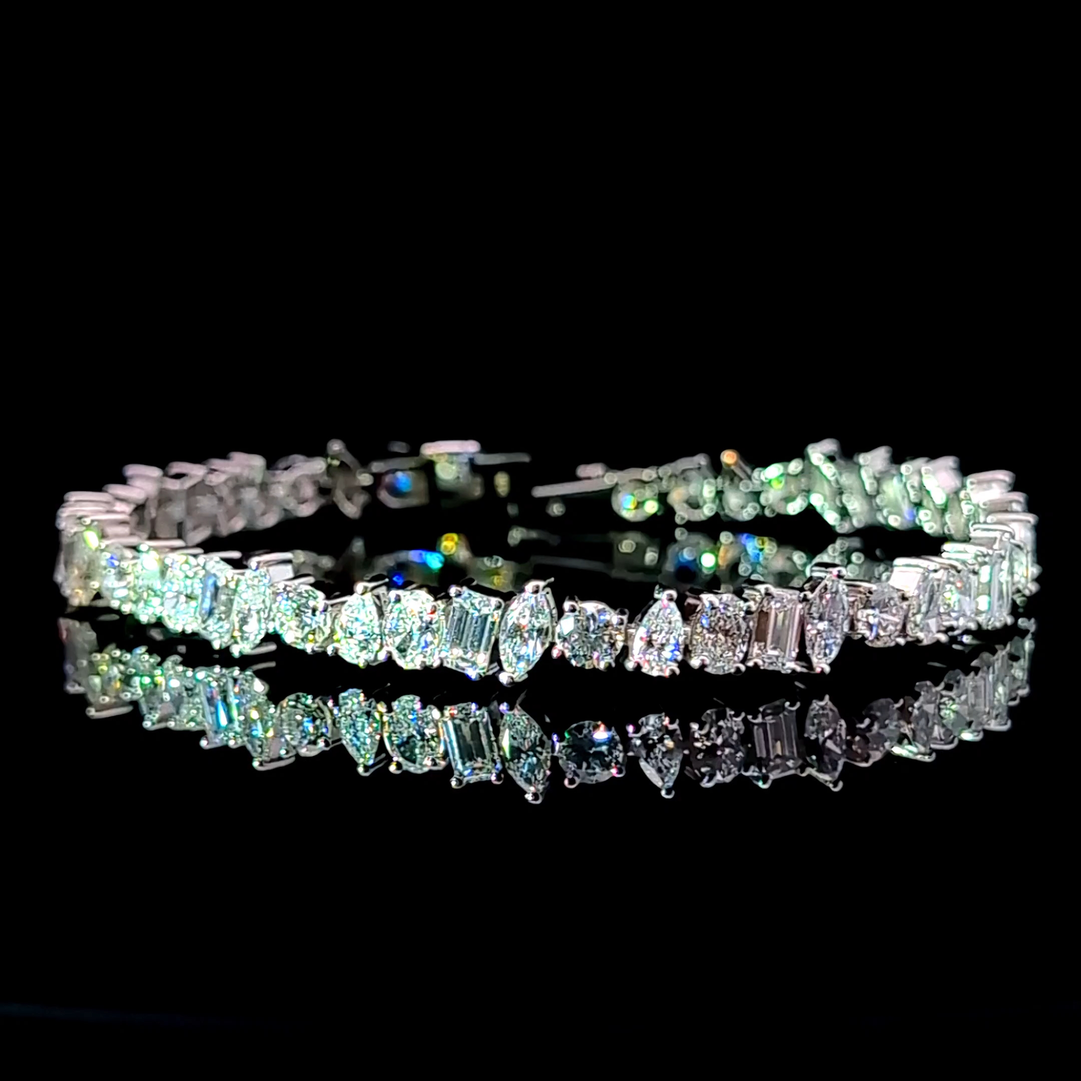 FANCY BRACELET 14KW DEF VS1 HPHT DIA 11.58CTS