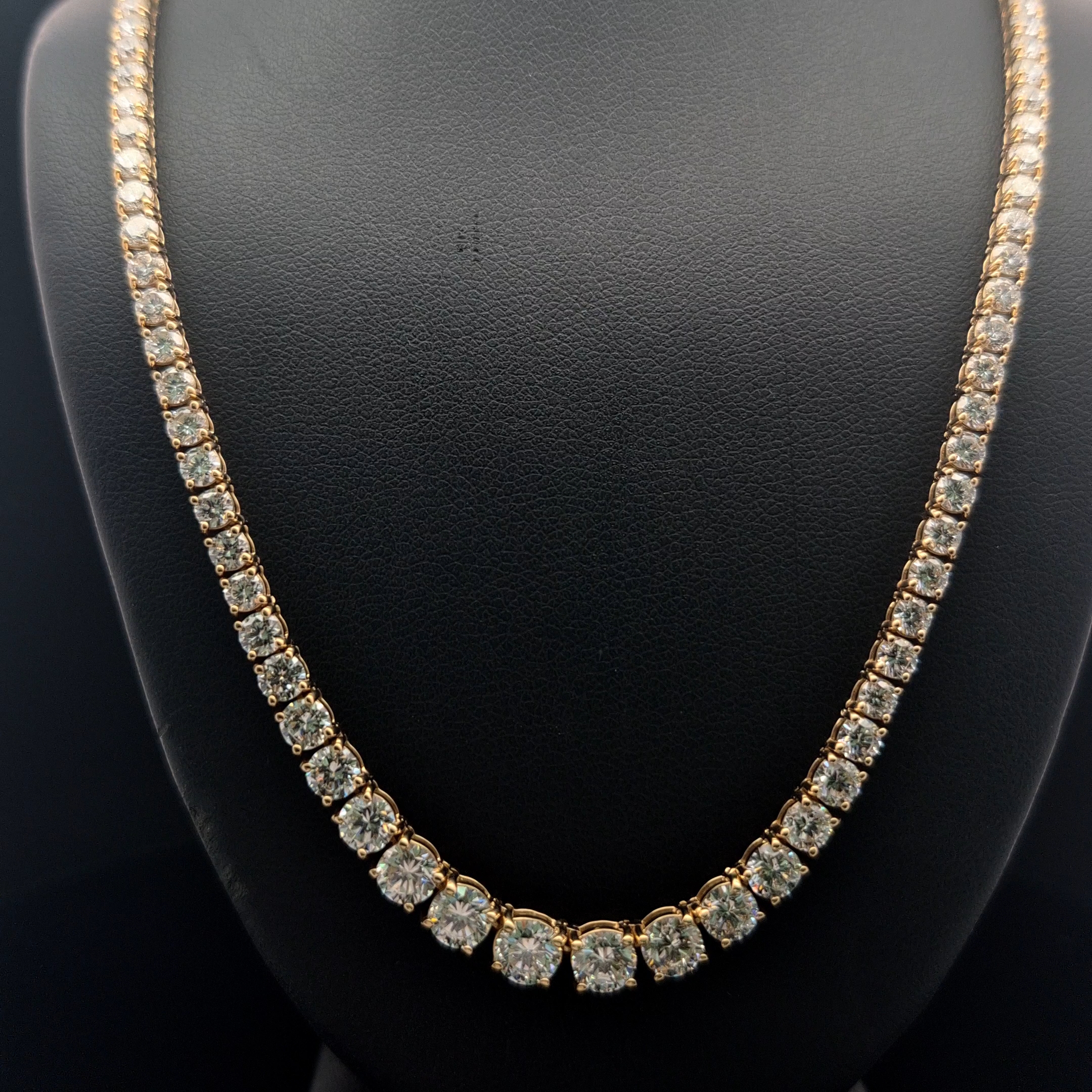 (0.46CTS) RIVIERA NECKLACE 14KY EFG VS2 CVD DIA 15.22CTS