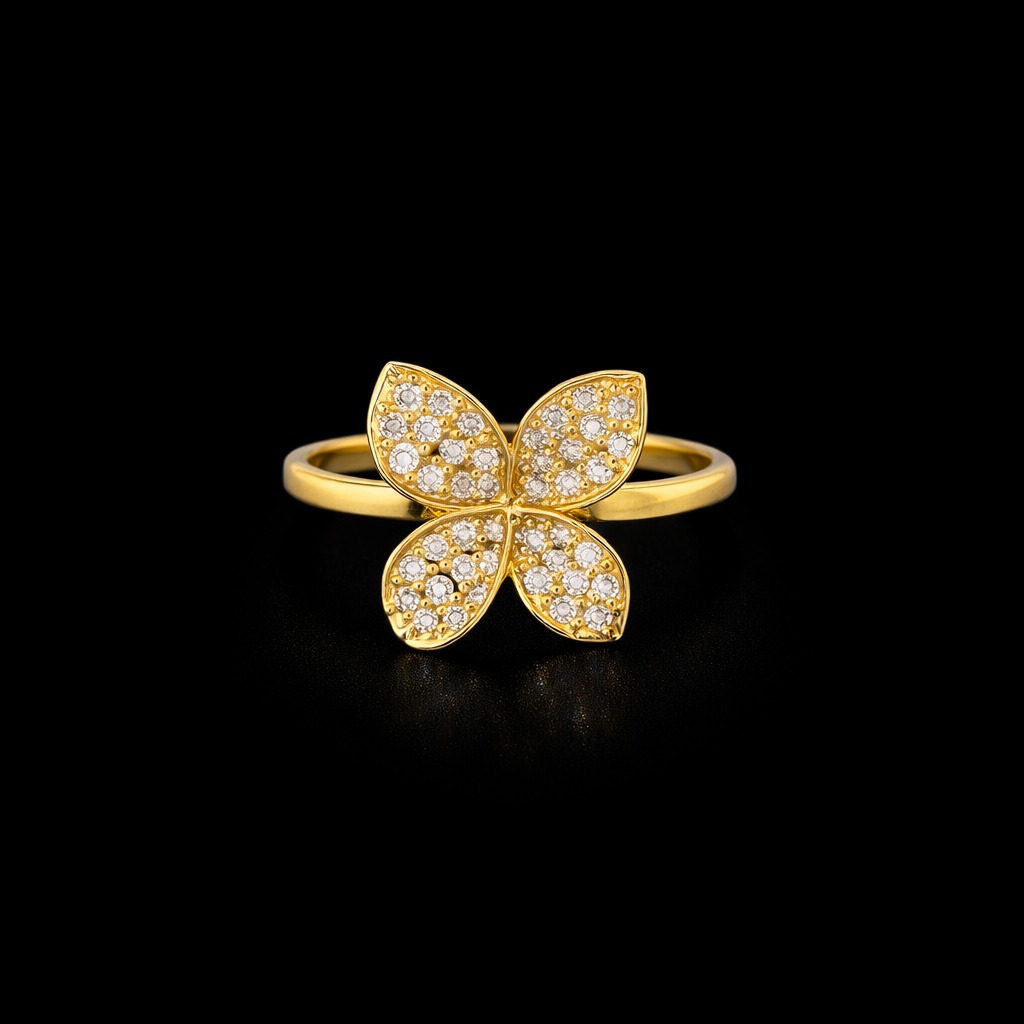 FANCY RING 14KY DEF VS2 HPHT DIA 0.42CTS