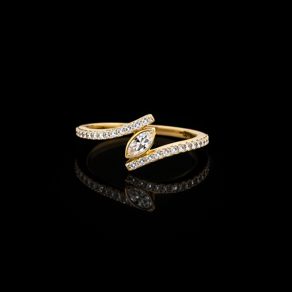 FANCY RINGS 14KY DEF VS1 HPHT DIA 0.38CTS
