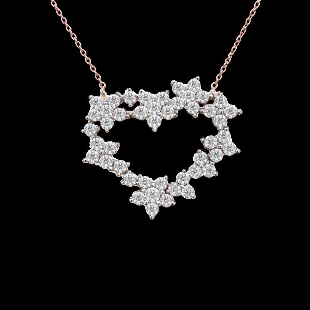 HEART PENDANT 14KR EF VS CVD DIA 1.9CTS