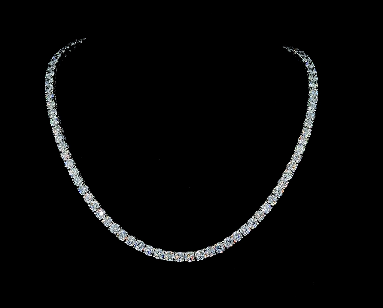 TENNIS NECKLACE SILVER EFG VS1 CVD DIA 31.02CTS